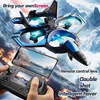Avion RC 4DRC V46 sans balais avec pulvérisation de brume, écran LCD, télécommande, caméra 480P, WiFi FPV, évitement d'obstacles, drone en mousse EPP pour garçons