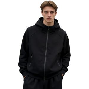 Sweat-shirts en molleton épais pour hommes à prix bas, style streetwear, TKAN1015D, veste coupe-vent surdimensionnée à manches raglan personnalisées, fermeture éclair intégrale - Product Image 1