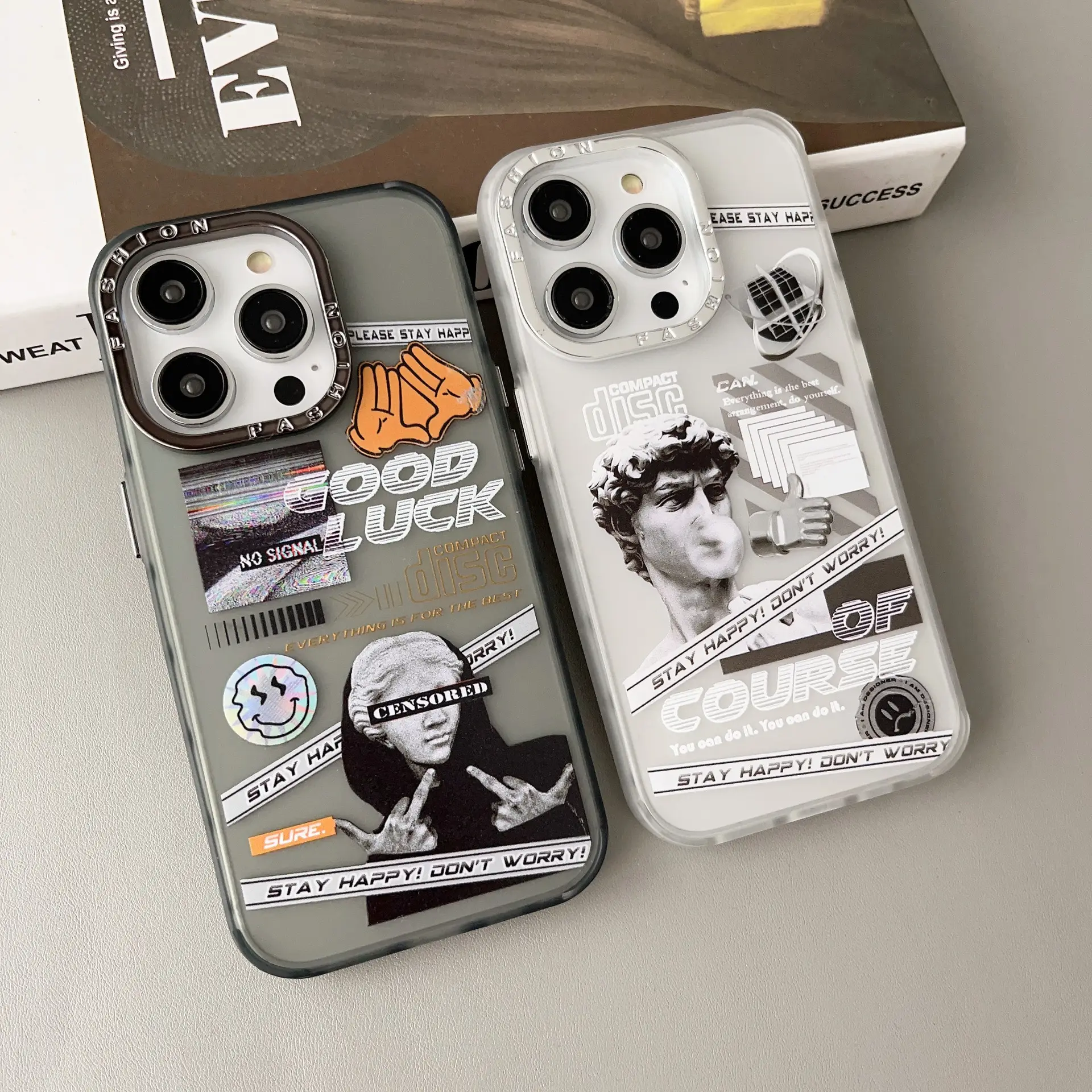 Thời trang mạ Matte đá tác phẩm điêu khắc nhãn mềm TPU chống sốc điện thoại trường hợp đối với iPhone 12 13 14 Pro Max coque Dark Tím