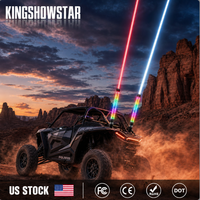 Produit phare : Lot de 2 projecteurs LED 3FT Dream Color Fat Whip Light 40W RGBW avec faisceau laser, contrôle APP RF et synchronisation musicale pour UTV, ATV, Polaris RZR, tout-terrain