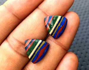 2pcs Smooth Triangle Cabochons Unique Natural <b>Rainbow</b> Calcsilica Gemstones for DIY <b>Bracelet</b> Necklace Jewelry Making Stone Beads - Product Image 2