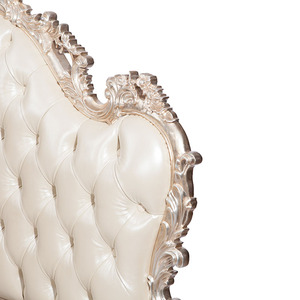 Ensemble de meubles de chambre à coucher de luxe classique haut de gamme, canapé-lit en <span class=keywords><strong>acajou</strong></span>, finition <span class=keywords><strong>feuille</strong></span> d'or, léger, sculpté à la main, revêtement en tissu - Product Image 5
