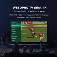 WESOPRO G2 Smart IPTV Dongle 4K Android TV Stick 2GB RAM 16GB ROM 2.4GHz 5.0GHz Wifi 6 de Doble Banda con Control Remoto BT ATV VS Fire Mi