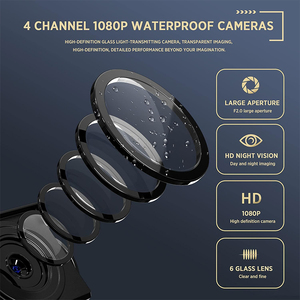 10 inch tầm nhìn ban đêm xe <span class=keywords><strong>MP4</strong></span> DVR Màn hình 4 kênh AHD phía sau phía trước bên trái bên phải máy ảnh không thấm nước Xe tải chia màn hình ghi - Product Image 3