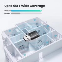 UGREEN USB A-ontvanger Bluetooth 5.1 Adapter Draadloze Dongle Mini-adapter Ondersteunt 5 apparaten gelijktijdig aansluiten voor computer