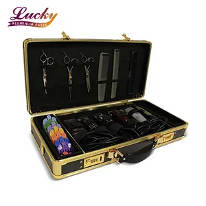 Factory Wholesale Barber Suitcase Heavy Duty Aluminum Professional Case Tool Box Hard Carrying Case With Lock