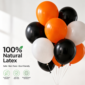 Globos de Fiesta al por Mayor, Decoración de Halloween, Globos Inflables de Goma, Látex Natural Elástico, 12 Pulgadas, Color Naranja Mate - Product Image 5