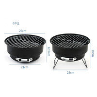 Gril de charbon de bois Portable rond gril de charbon de bois pliable léger pour le camping pique-nique voyage en plein air
