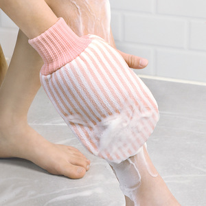 ถุงมือผ้าขนหนูอาบน้ำสองด้าน ใยวิสโคส อุปกรณ์ขัดผิว สำหรับผู้หญิง ใช้ในครัวเรือน - Product Image 2
