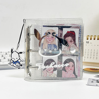 Mini classeur mignon 3 trous 3 anneaux pochettes Photo transparentes Collection de cartes paillettes Pvc couverture Album feuille lâche carnet