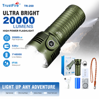 Linterna TrustFire TR-200 de 20000 Lúmenes, Alta Potencia, Resistente al Agua, Recargable, Portátil, para Aventuras al Aire Libre