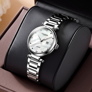 Elegante Reloj de Cuarzo de Acero Inoxidable para Mujer, Pantalla Analógica, Resistente al Agua 3ATM, Caja Redonda, Cierre Plegable, Correa de 18 mm - Product Image 2