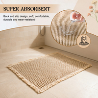 Tapis de salle de bain en polyester super absorbant à texture tridimensionnelle gaufrée