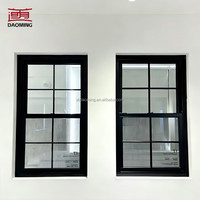 Ventanas Corredizas Dobles de Aleación de Aluminio Modernas, con Persianas, Calificadas por Energy Star, Aislamiento Térmico, Apertura Horizontal Abatible