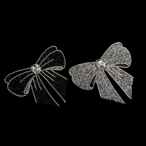 Nuevo diseño Sparkle Bow Corbatas <span class=keywords><strong>Apliques</strong></span> de diamantes de imitación <span class=keywords><strong>Tela</strong></span> Parches de pajarita de diamantes de imitación personalizados - Product Image 2