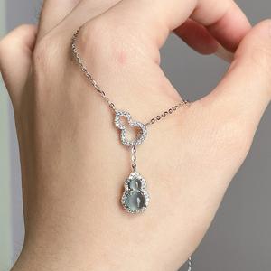 Exquisite S925 Pure Silver Mother <b>Pearl</b> Zircon New Chinese Style Gourd Bracelet <b>Necklace</b> Earrings Niche Set Luxury <b>Gold</b> Jewelry - Product Image 3