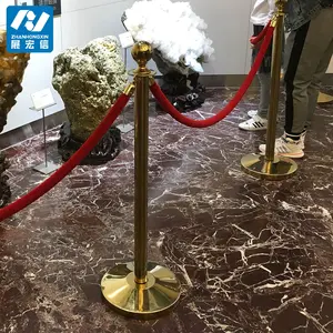 2024 Bank High Quality Golden Rope Stanchion Pole Red Carpet Hire Pole And Rope Barrier
