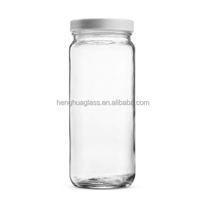 Eco-Friendly Round Wide Mouth Glass Bottle - 360ml/12oz for Fresh Juice, <strong>Artisanal</strong> <strong>Jams</strong> &amp; Honey, with BPA-Free White Plastic Cap - Product Image 5