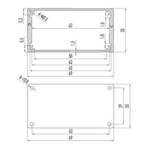 EBM Aluminum 6063 Alloy Outdoor Electronic <b>Enclosure</b> DIY Circuit Board IP54 Powder Coating FY69-35 Guangdong - Product Image 4