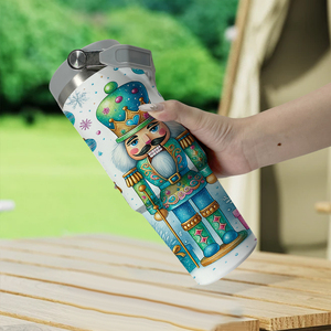 Gobelet isotherme de 30 oz en acier inoxydable, imprimé UV, motif <span class=keywords><strong>casse</strong></span>-<span class=keywords><strong>noisette</strong></span> de Noël coloré et mignon, avec poignée, pour les fêtes d'hiver et les voyages, écologique - Product Image 6