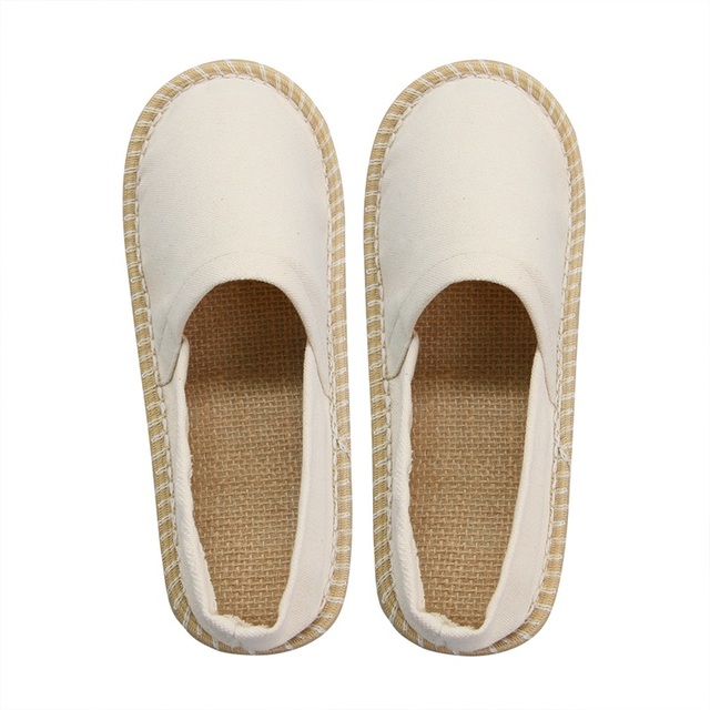 Eco Friendly Recycled Linen Anti-slip Dot Sole Disposable Breathable Travelling Airline Spa Hotel Shoes