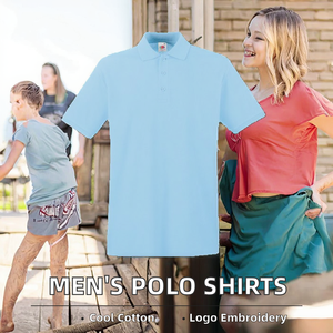 Wholesale Men's Short Sleeve for Polo Shirt Custom Logo Embroidery Screen Printing Breathable Cotton 3D Woven Summer Pattern - Product Image 3