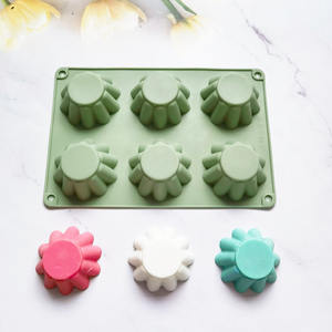 Nuevo producto de silicona <span class=keywords><strong>6</strong></span> celosías flan tarta forma chocolate DIY pastel galleta pastelería molde para hornear hecho a mano - Product Image 6