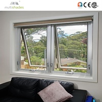 Fenêtre à auvent moderne en aluminium multi-panneaux avec système de verrouillage multipoints, certifiée Energy Star, garantie 5 ans - Villa extérieure