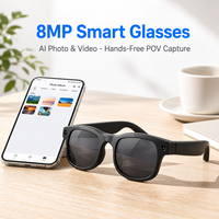  Lunettes intelligentes IA avec caméra pour appels téléphoniques, lecture de musique, mémo vocal, traduction, enregistrement de réunions, transfert Wi-Fi