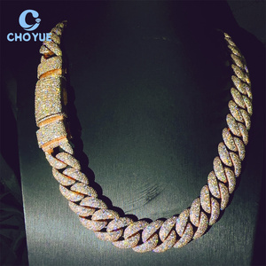 VVS Moissanite Diamond 18MM <b>Iced</b> <b>Out</b> Cuban Link <b>Chain</b> Buss Down Hip Hop 925 Sterling Silver Hip Hop Jewelry Necklace - Product Image 5