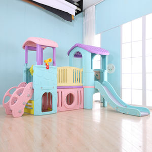 Casita de Juegos <span class=keywords><strong>Grande</strong></span> Tipo Castillo Fácil de Montar con Tobogán para Niños, Juguetes de Plástico para Interior para Niño de 6 Años - Product Image 1