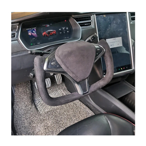Volant de direction en fibre de carbone personnalisable pour <span class=keywords><strong>Tesla</strong></span> Model S Volant de direction 2014 2015 2016 2017 2018 2019 - Product Image 4