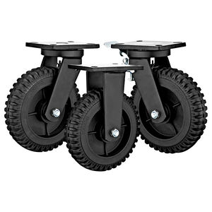 6 "<span class=keywords><strong>8</strong></span>" Industrial <span class=keywords><strong>Caster</strong></span> Schwere Universal rollen Gusseisen Gummi rad Handwagen Rollen räder - Product Image 4