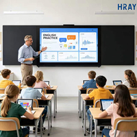 Интерактивная доска HRAY 86 дюймов с LED-экраном, сенсорным управлением, разрешением 4K, 60 Гц, HDR, множеством USB-портов для бизнес-презентаций, OEM/ODM производство