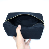 Sacs à cosmétiques pour femmes en toile 100% coton, fermeture éclair, vente en gros, trousse de maquillage portable, sac de toilette de voyage