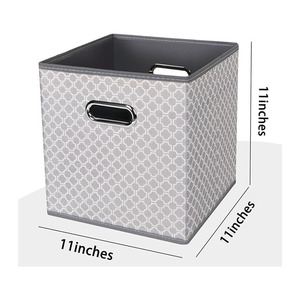 Fabric Cloth <strong>Storage</strong> Bins Fabric <strong>Cube</strong> Organizer with Dual Handles Foldable <strong>Cube</strong> <strong>Storage</strong> Baskets for Home Bedroom <strong>Storage</strong> <strong>Grey</strong> - Product Image 2
