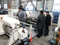 Feuille de ping-pong matérielle de chaussure de colle thermofusible faisant la machine Hotmelt TPU/EVA machine de revêtement d'extrusion pour le non-tissé de tissu textile
