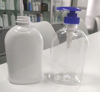 Nouvellement conception plat rond vide 300ml 10oz blanc Transparent PET Portable Lotion bouteille vide shampooing conteneur savon pompes