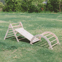 Juguetes Educativos de Madera Montessori, Equipo de Juegos Interior para Niños, Rampa Triangular Suave, Estructura de Escalada Tres en Uno, Unisex, 0-4 Años
