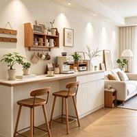 Meuble îlot de bar à café autoportant pour salon, comptoir de rangement multifonctionnel pour divertissement à domicile