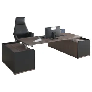 New Design Lifting Office Furniture Executive Standing Desk Height-adjustable Manager Boss Desk With Double Side Cabinets