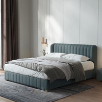 Cadre de lit double réglable en cuir de luxe avec massage multifonctionnel, design moderne, tissu tatami, lit moelleux