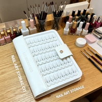 Album professionnel portable en plastique transparent anti-poussière pour présentation d'ongles, avec cartes de couleurs et capsules d'ongles en gel press-on