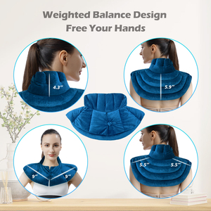 Microwavable <strong>Heated</strong> Neck Wrap Warmer and Shoulder Weighted <strong>Heating</strong> <strong>Pad</strong> <strong>Microwave</strong> for Hot and Cold Compress - Product Image 5