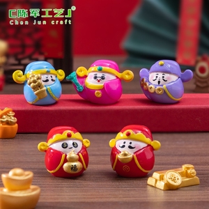 Accessoires décoratifs DIY en granulés mignons, style dessin animé du Nouvel An chinois, représentant le Dieu de la Richesse Bodhidharma, pour micro-paysage de bureau ou de voiture - Product Image 3