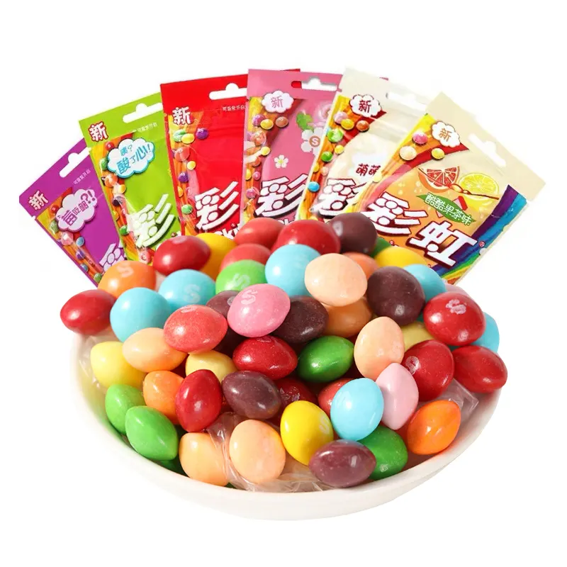 Bolsa de 40g, dulces de colores para niños, jugo de frutas, gomitas para niños, dulces de frutas agrias y dulces