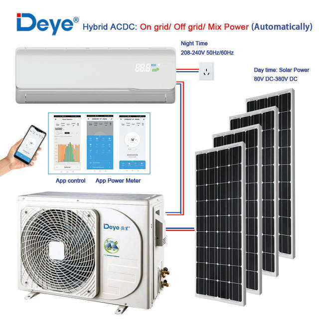 Cost Saving Solar air Conditioner 9K/12K/18K/24K BTU Hot Sales Home Use Energy Saving Wall Split Type