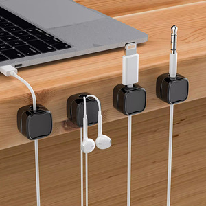 Organizador de cables magnético para almacenamiento y organización de cables de datos de escritorio, enrollador de cables, soporte con clip para cable de carga de teléfono, y - Product Image 2
