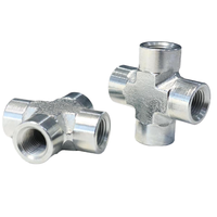 Adaptateur hydraulique SAE en acier au carbone forgé raccord NPTF croix femelle pour tuyau et Tube 5652/ZN connecteur adaptateur hydraulique croisé