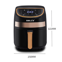 HALEY Friteuse à air 7L 1000W 360 °   Four de cuisine à écran tactile, cycle thermique, or rose, grande capacité, sans huile, certifié CE, OEM ODM